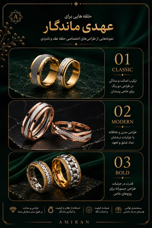 حلقه عهد ماندگار - Classic / Modern / Bold